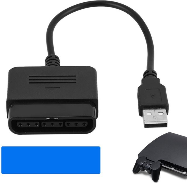 Sony USB-Adapter Konverter für PlayStation 2 Controller an PS3 und Windows PC, Schwarz - Bild 1