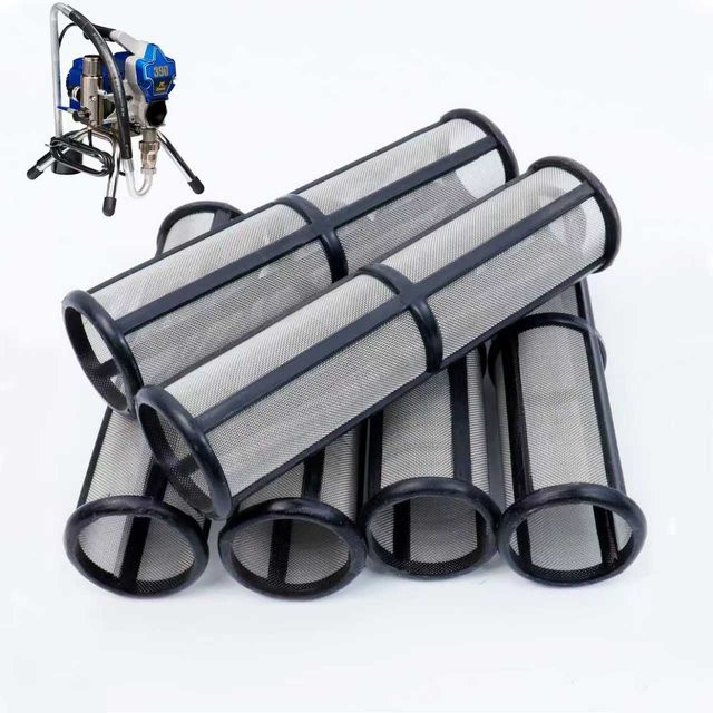 6er Set Airless Farbspritzgerät Filterpumpe und Verteiler Sieb kompatibel mit Graco 246384 für die Modelle 390 395 490 495 595 - Bild 1