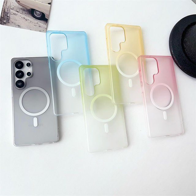 MagSafe Magnetische Schutzhülle mit Farbverlauf und mattem Finish für Samsung Galaxy S26 S25 S24 S23 Ultra Plus FE A17 A56 A55 A16 in Transparent Multicolour - Bild 1