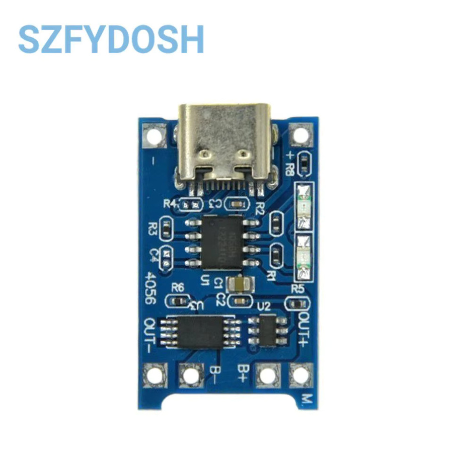 SZFYDOSH TP4056 Lithium-Batterie Ladegerät Modul mit Schutzfunktion für 18650 Akkus, Typ-C und Micro USB, Blau - Bild 2