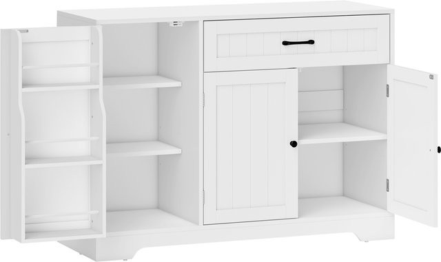HOMCOM Sideboard Küchenschrank Modern mit Schublade und verstellbaren Regalen, Farbe: Weiß, B/T/H: 110 x 40 x 80 cm - Bild 1