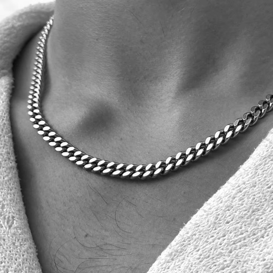Vnox Halskette, Edelstahl, Silber, Unisex - Bild 2