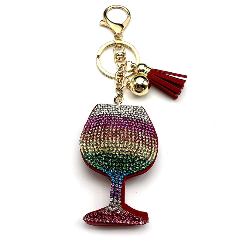 AFAWA Schlüsselanhänger, Rotwein Flasche, Bunt, Kristall, Unisex - Bild 3