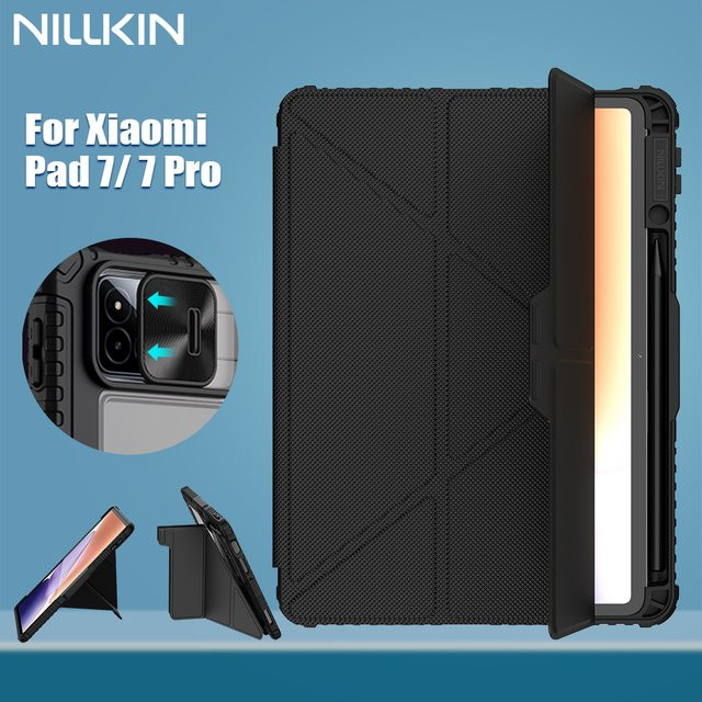 Nillkin Magnetische Hülle für Xiaomi Pad 7 Pro und Xiaomi Pad 7 in Schwarz mit Multi-Winkel Klappfunktion, Kameraschutz und Stifthalter - Bild 1