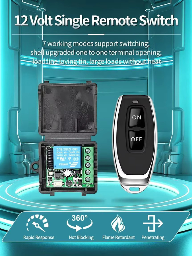 Szaoju Drahtloser RF 433 MHz Fernbedienungsschalter mit 1CH 10A Relaisempfänger und 2-Kanal-Sender für elektromagnetische Türschlösser, Schwarz - Bild 7