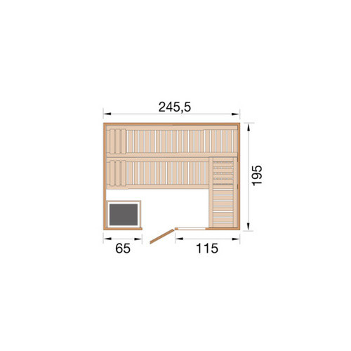 WEKA Massivholzsauna Bergen 4 aus Fichtenholz in Braun, B/T/H: 245,5 x 195 x 205 cm - Bild 2