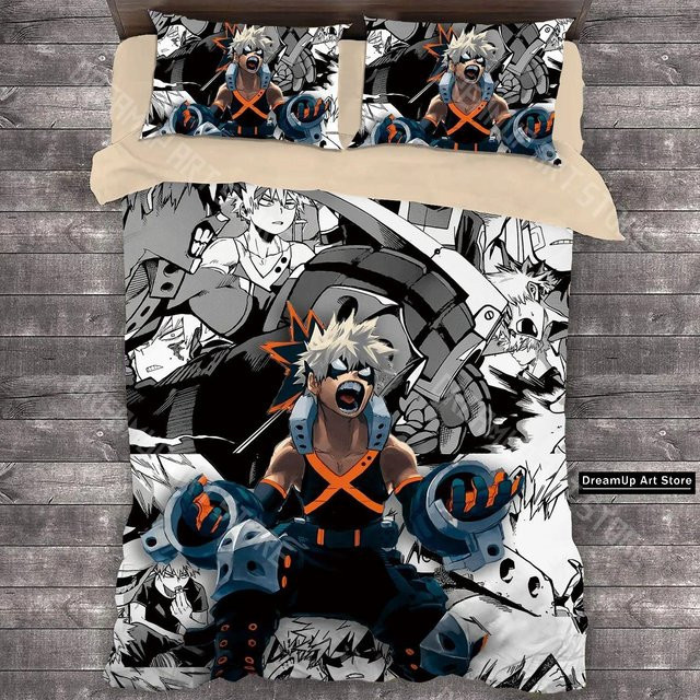 Lodestar My Hero Academia Bettwäscheset mit 3D-Druck, Bettdeckenbezug und Kissenbezug, Mehrfarbig, B/H: 150 x 200 cm - Bild 1