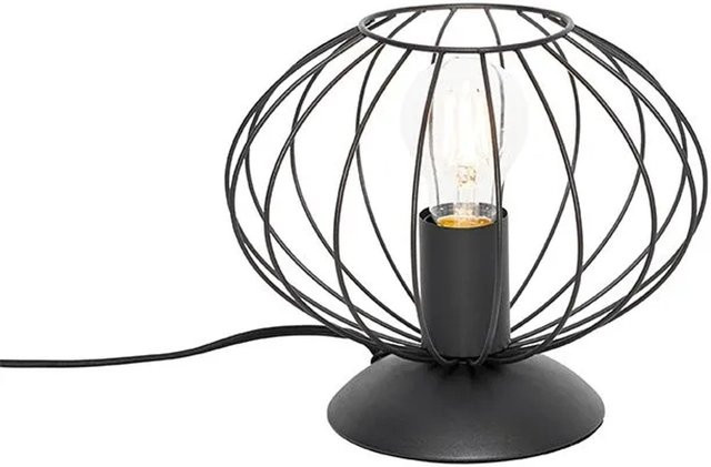 QAZQA Industrielle Tischlampe Margarita in Schwarz aus Metall mit E27 Fassung - Bild 1