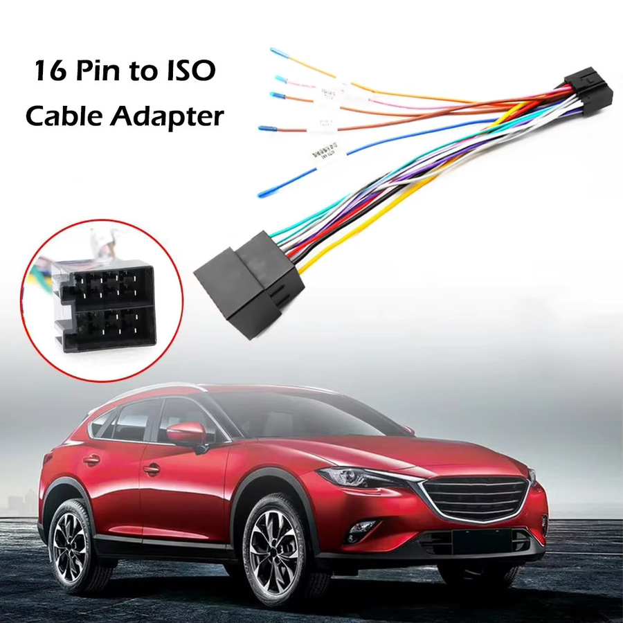 Universal Auto Stereo Radio 16 Pin ISO Kabel Adapter Stecker auf Buchse in Multicolour - Bild 2