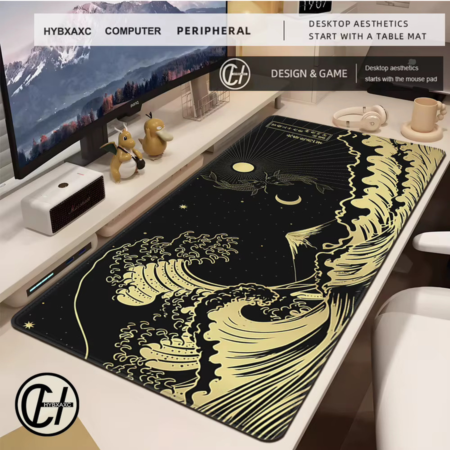 HYBXAXC Gaming Mauspad Japan Die große Welle von Kanagawa XL Schreibtischunterlage Multicolor - Bild 2