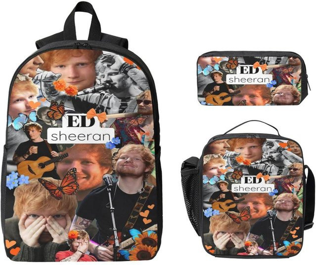 Fancy Style Studio Ed Sheeran Loop Tour 2026 Schulranzen-Set mit Rucksack, Federmäppchen und Brotdose für Kinder, Mehrfarbig - Bild 1