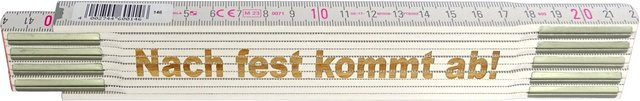 Stabila Zollstock aus Holz mit Lasergravur Nach fest kommt ab 2 m in Weiß - Bild 1