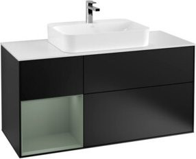 V&B Waschtischunterschrank Finion mit Wandbeleuchtung, Blau lackiert, Breite: 120 cm, Tiefe: 50,1 cm, Höhe: 50,1 cm - Bild 1