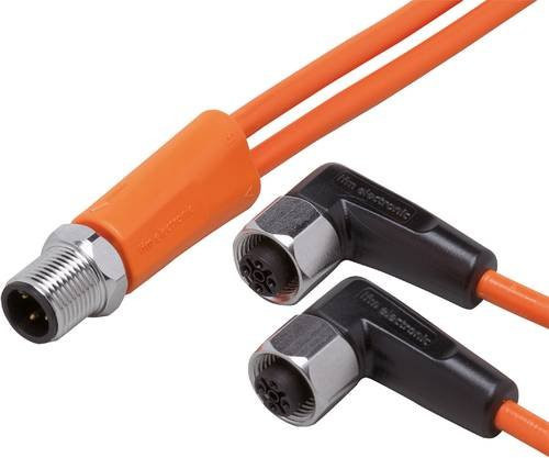 ifm Electronic Verbindungsleitung EVT337, Stecker gerade und Buchse gewinkelt, Polzahl 4 oder 5, Farbe: Orange, Länge: 5 m - Bild 1
