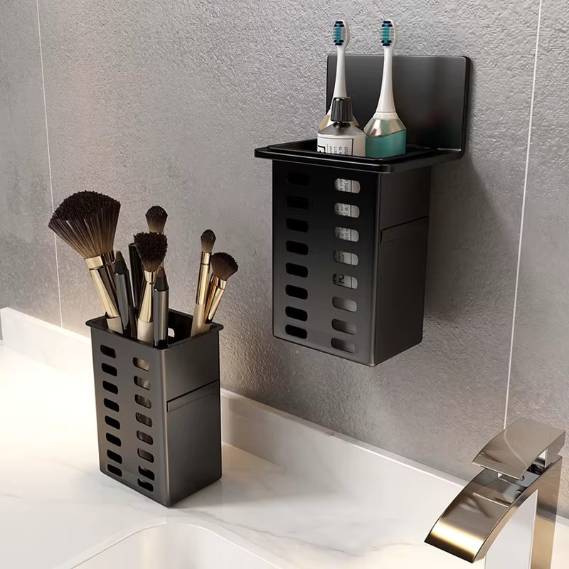 JETTING Wandmontierter Zahnpasta und Zahnbürstenhalter aus Kunststoff für Badezimmer und Küche - Bild 2