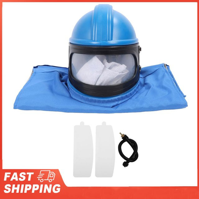 KKMOON Sandstrahlhelmhaube mit luftversorgtem Schutz Air Supply Sandstrahler in Blau - Bild 1
