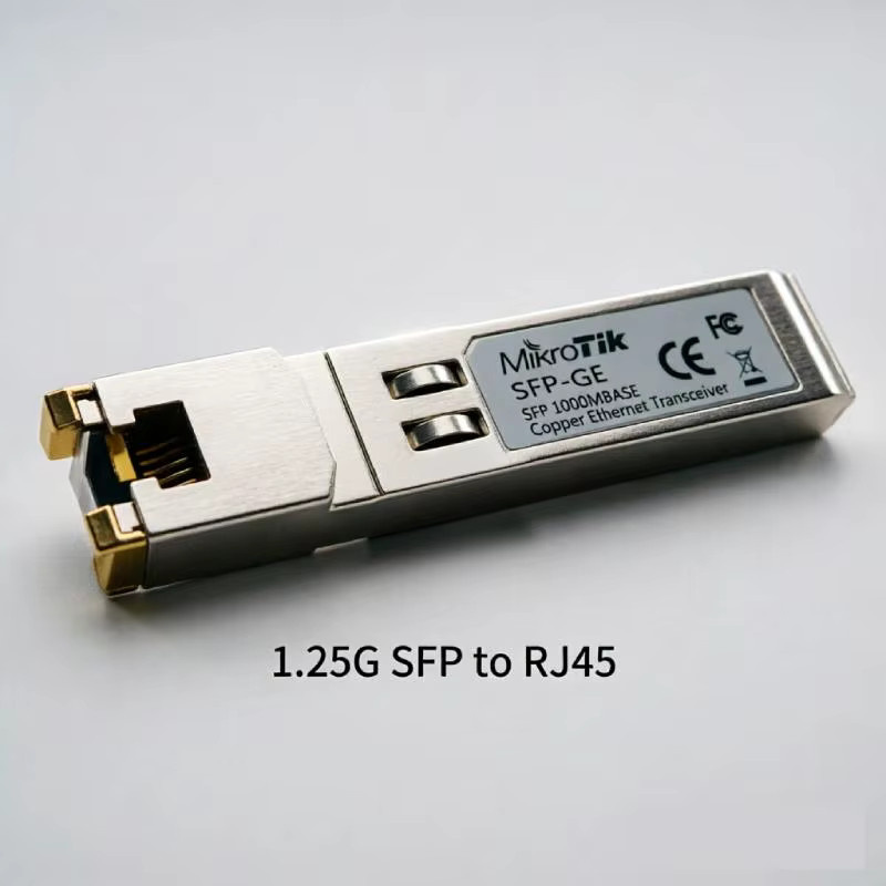 Mikrotik Gigabit Ethernet SFP Glasfasermodul RJ45 Port 1000BASE-T Kupferkonverter in Silber - Bild 2