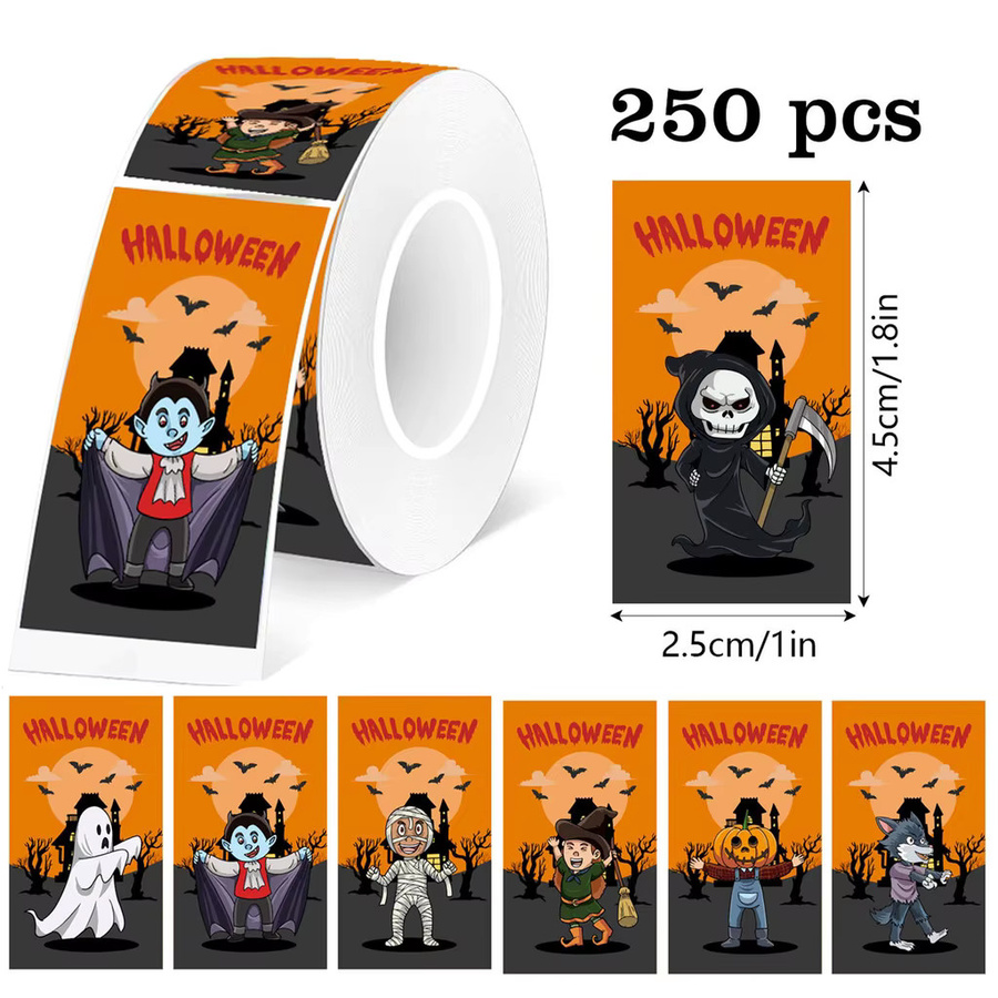250 Stück Halloween-Graffiti-Aufkleber für gruselige Puppen in 3 Stilen, selbstklebende PVC-DIY-Aufkleber von Anime Worlds Store, Mehrfarbig - Bild 2