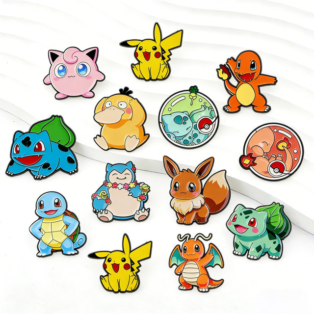 Bandai Pokémon Cartoon-Tier-Emaille-Pins, Abzeichen, Metall, Bunt / Mehrfarbig - Bild 1