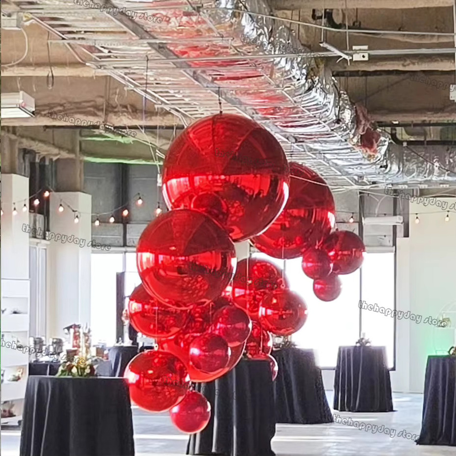 10 Stück MicroPlush 4D-Rundfolienballons in Rot und Gold aus Metall-Optik für Geburtstag, Hochzeit oder Valentinstag - Bild 3