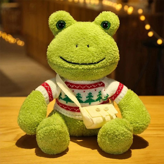 Mungbohnen-Frosch-Stofftier, Plüsch / Textil, 25cm, ab 14 Jahre - Bild 1