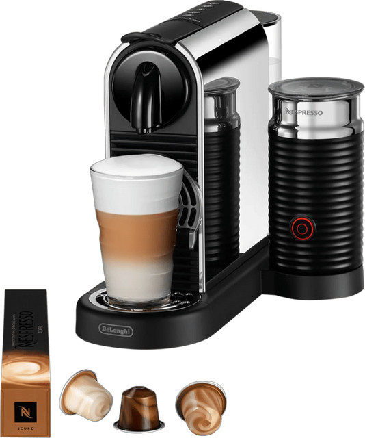 De'Longhi Nespresso CitiZ Platinum & Milk Kapselkaffeemaschine mit Milchbehälter in Schwarz - Bild 1