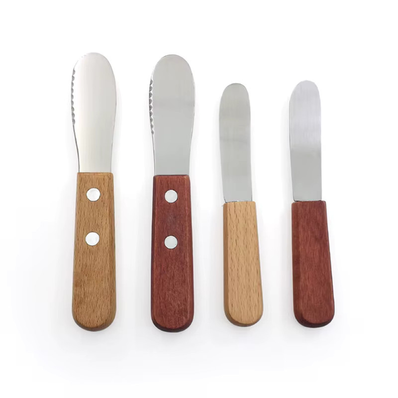 Stookits Buttermesser mit Holzgriff und polierter Silberoptik für Küche und Kinder - Bild 4