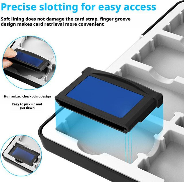 Magnetische Spielkarten-Aufbewahrungsbox für Nintendo Game Boy Advance in Schwarz aus ABS-Silikon - Bild 1