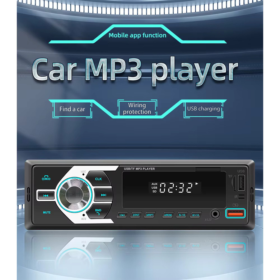 ESSGOO Autoradio 1DIN Universal mit Bluetooth, Freisprechfunktion, MP3-Player, USB und Aux-In in Schwarz mit 7 Farben - Bild 2