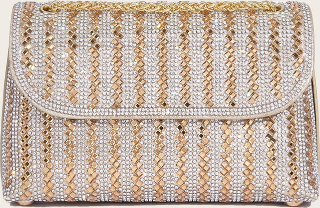Clutch Damen, silber, Strass - Bild 1