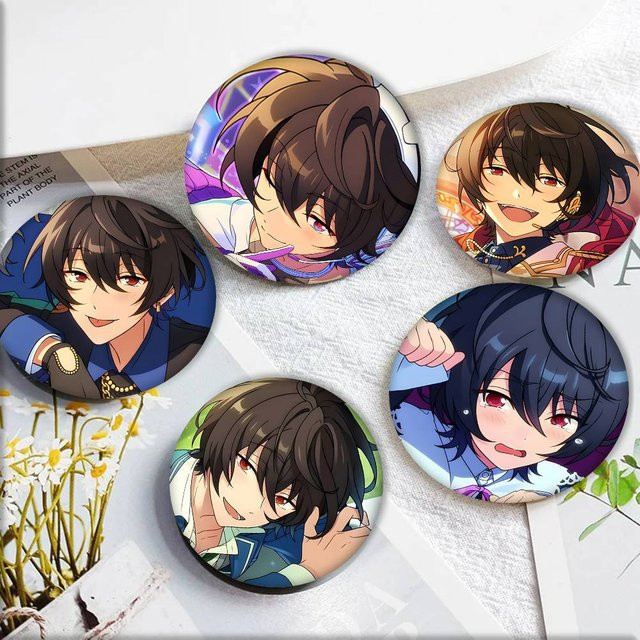 MINISO Brosche, Ritsu Sakuma Cartoon Stil, Emaille, Runde Pins - Bild 1