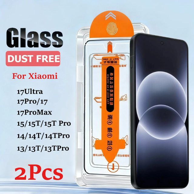 2 Stück Displayschutz aus gehärtetem Glas für Xiaomi 15 14 13 14T 17 Ultra 15T 17 Pro Max, transparent, HD Bildschirmschutz mit Anti-Fingerabdruck-Funktion - Bild 1