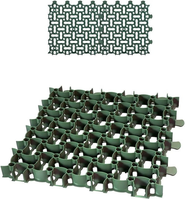 BigDean Rasengitter Paddockplatten aus Kunststoff in Grün, 2 Stück, B/T/H: 50 x 50 x 4 cm - Bild 1