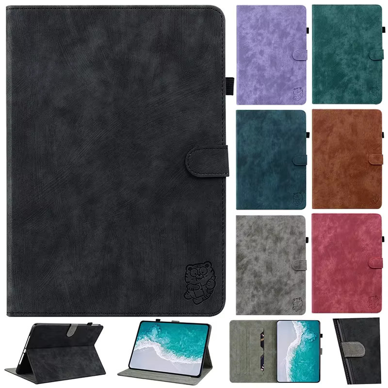 Samsung Ledertasche Hülle für Galaxy Tab A11 A9 Plus S5e A8 A7 Lite in Grün und Grau - Bild 5