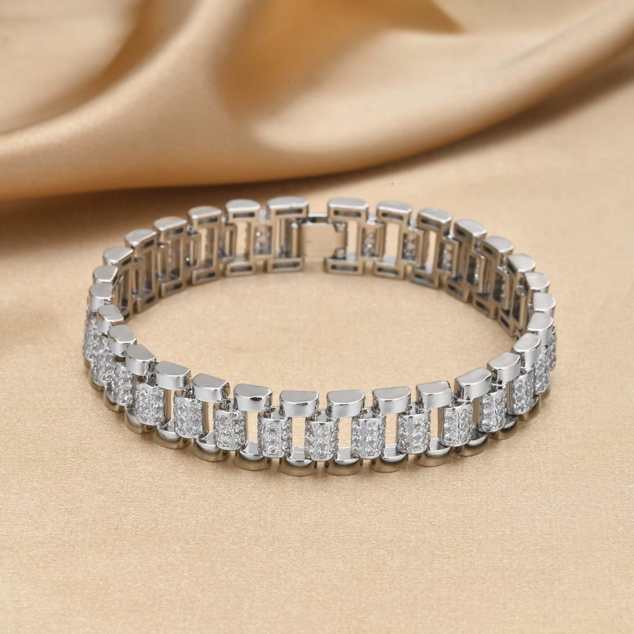 Meaeguet Uhrenarmband Edelstahl, Silber, Zirkonia, Damen - Bild 3