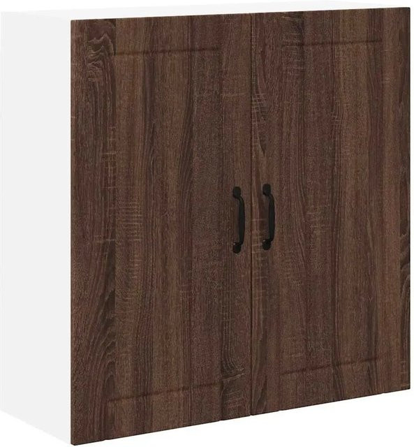 vidaXL Küchenschrank in Braun mit Eichen-Optik, Wandregal mit Scharniertüren und internen Regalböden, B/T/H: 80 x 31 x 80 cm - Bild 1