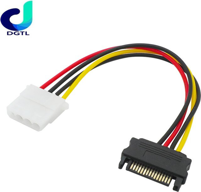 SATA zu IDE Stromkabel Adapter mit 15 Pin SATA Stecker auf Molex IDE 4 Pin Buchse in Multicolor - Bild 1
