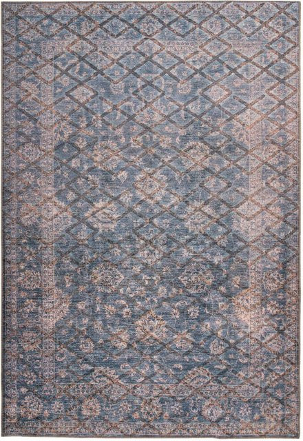 me gusta Kurzflorteppich Antique 225 in Gold und Blau mit Relief-Muster, B/B: 120 x 180 cm - Bild 1