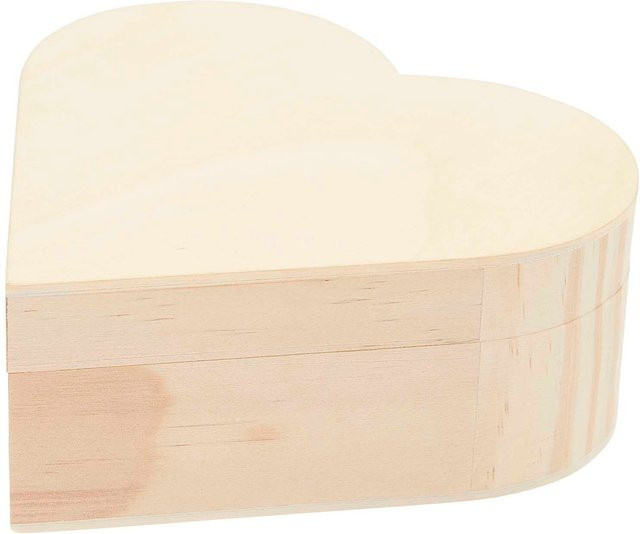 Rico Design Holzbox Herz in Natur Braun B: 15 cm, T: 14,2 cm, H: 6 cm - Bild 1