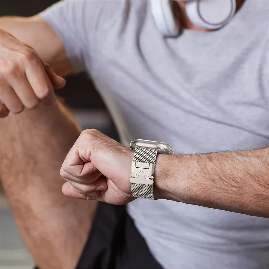 Milanaise-Armband Edelstahl, Silber, Unisex - Bild 3