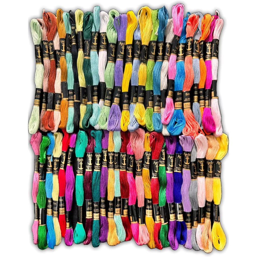 50-teiliges Stickgarn-Set aus Baumwolle in Multicolour für DIY-Bastelarmbänder und Kreuzstich - Bild 2