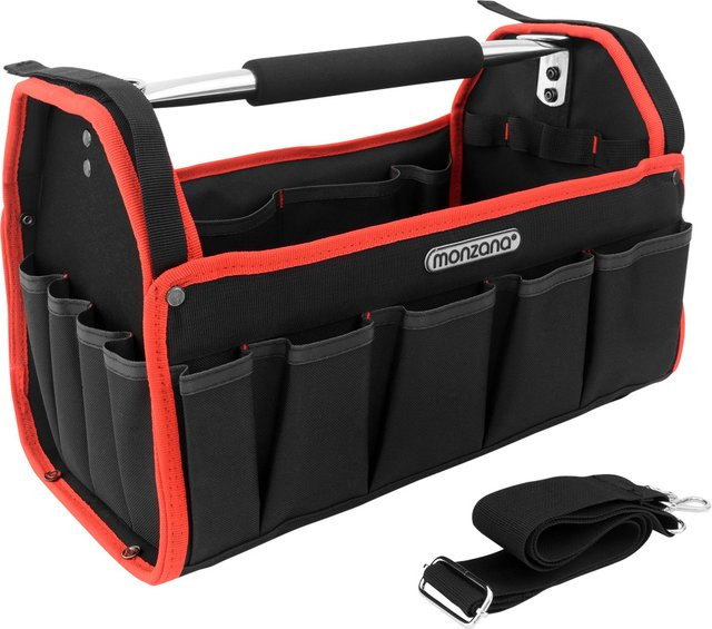 Werkzeugtasche Monzana aus Polyester in Schwarz/Rot mit Trageriemen, Breite: 42 cm - Bild 1