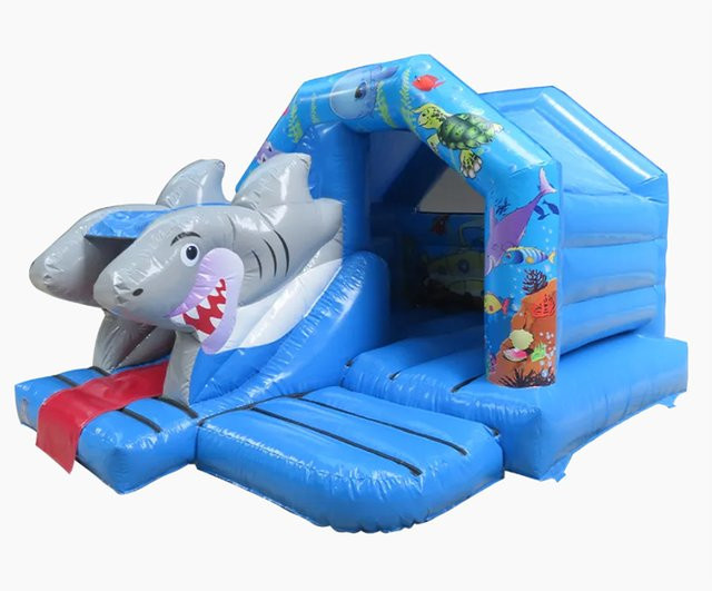 DINGYURUI Haai Springkasteel, aufblasbar, weiß, PVC - Bild 1