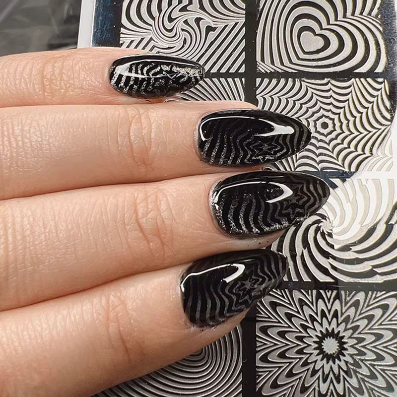 Xmq Nail Art Stempelplatten, Blumen Vorlage, Glänzend - Bild 3