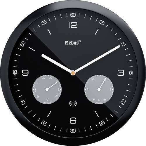 Mebus Funk Wanduhr, Schwarz, Unisex - Bild 1