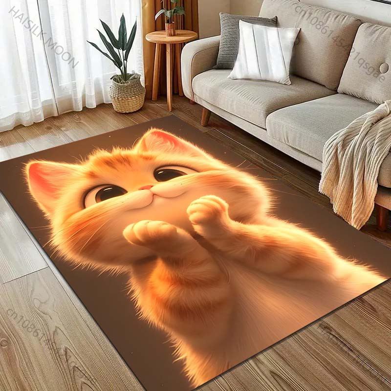 UQIDEHOME Bereichsteppich mit Katzenmuster in Mehrfarbig, Rechteck, B/B: 60 x 40 cm - Bild 3