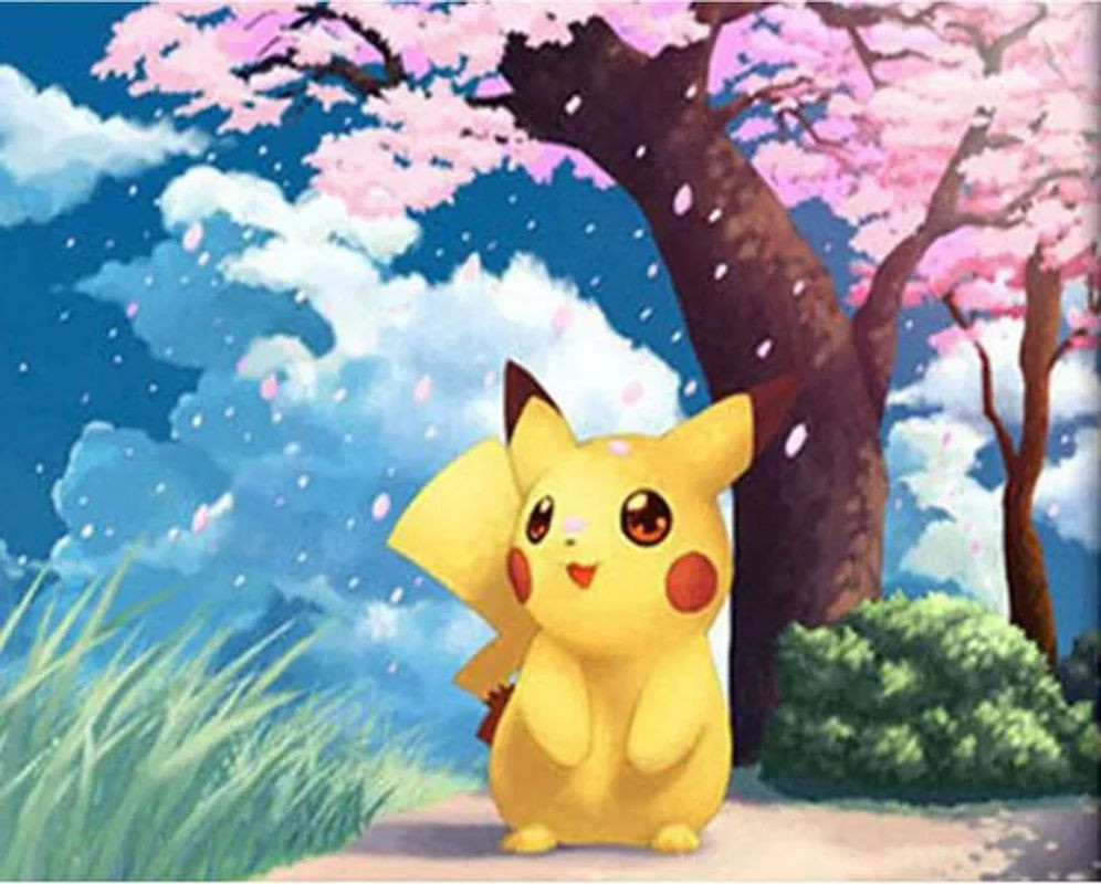 FIYO Diamond Painting Pikachu 5D Diamantgemälde als rundes Diamant-Mosaik in Mehrfarbig, B/H: 20 x 30 cm - Bild 1