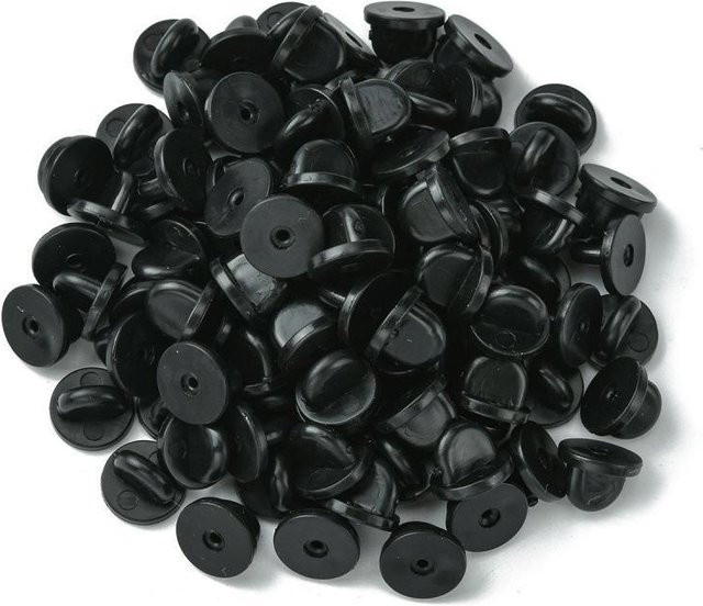 Anstecknadel-Rückseiten Gummi, Schwarz, Unisex - Bild 1