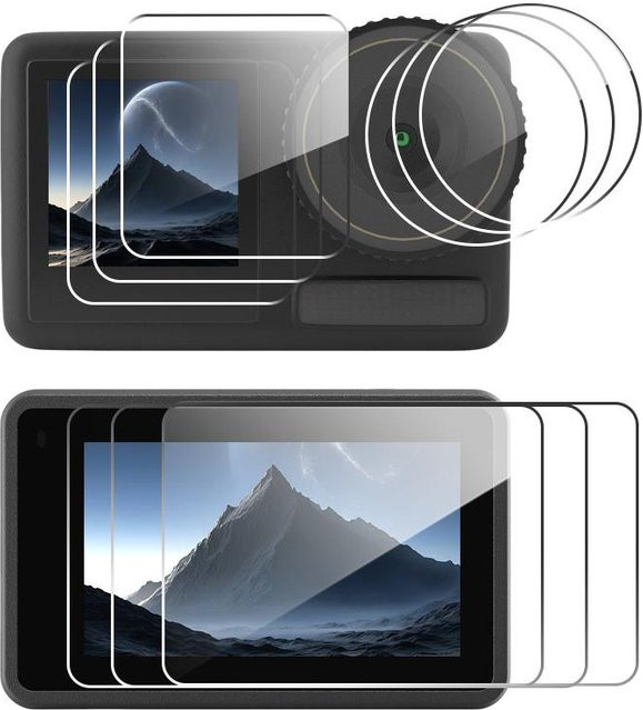 6-in-1 HD Bildschirmschutz Set aus gehärtetem Glas für DJI Osmo Action 5 Pro, Action 4 und Action 3 in Transparent - Bild 1