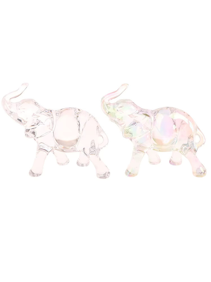 JETTING Kristall-Elefanten-Statue Handgefertigte Baby-Elefanten-Figur aus Glas in Transparent als Tischdekoration - Bild 3